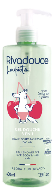 RIVADOUCE LOUPIOTS GEL DOUCHE 3 EN 1 Cerise sur le gâteau 400ml